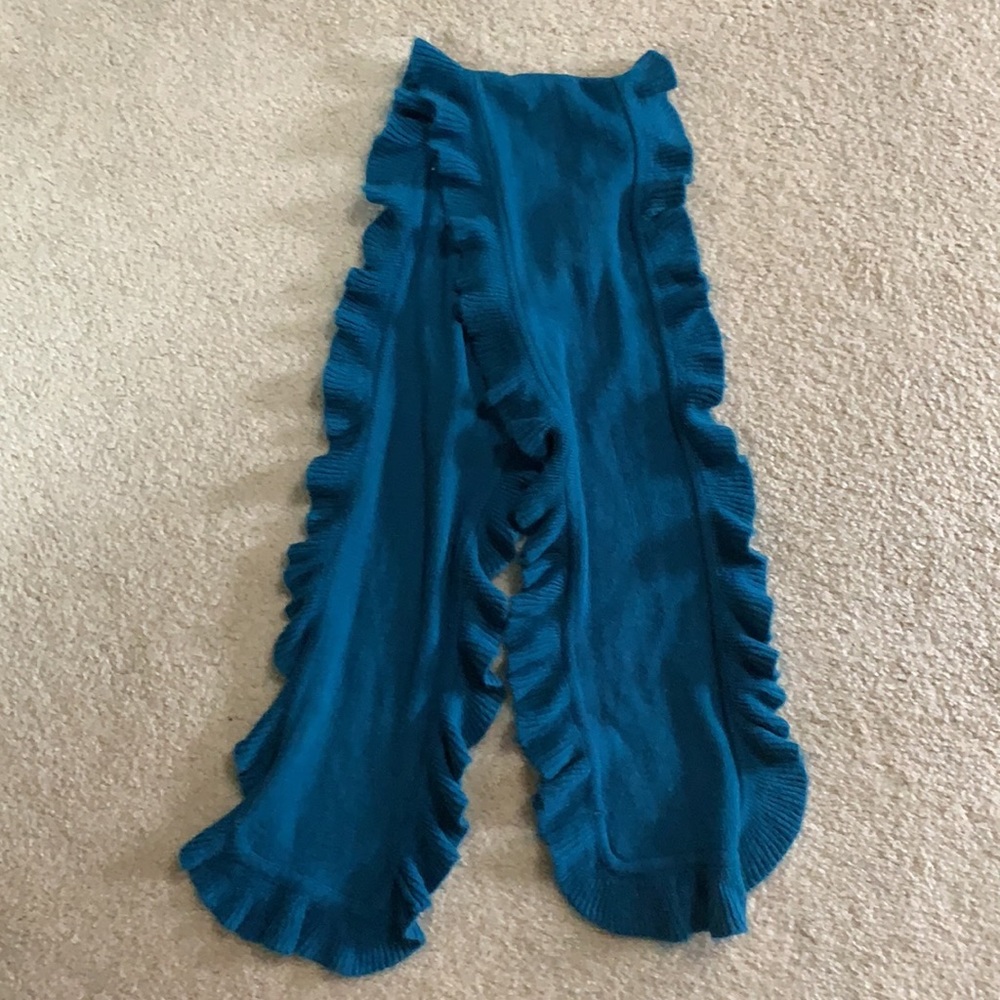 Teal Ruffle Scarf - Picture 2 of 4